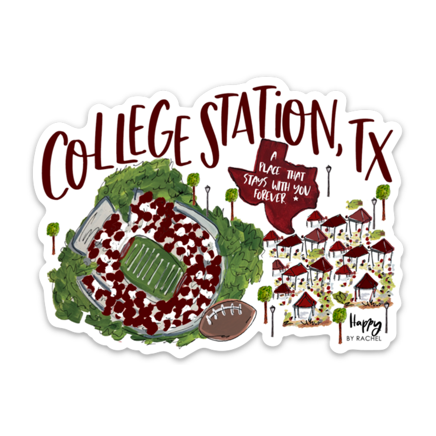 College Station, TX Game Day Sticker