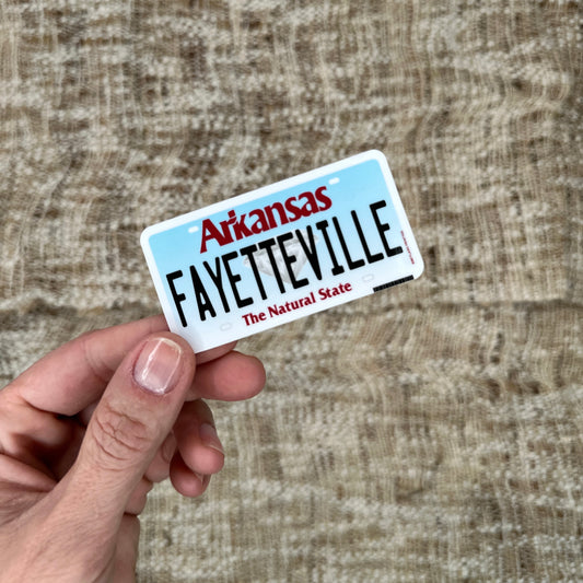 Fayetteville, Arkansas License Plate Sticker