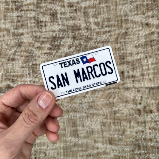 San Marcos, Texas License Plate Sticker