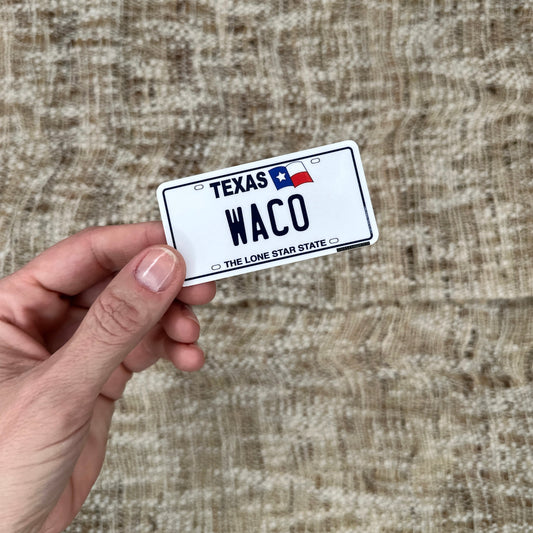 Waco, Texas License Plate Sticker