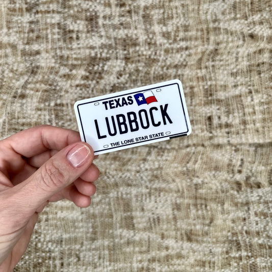 Lubbock, Texas License Plate Sticker