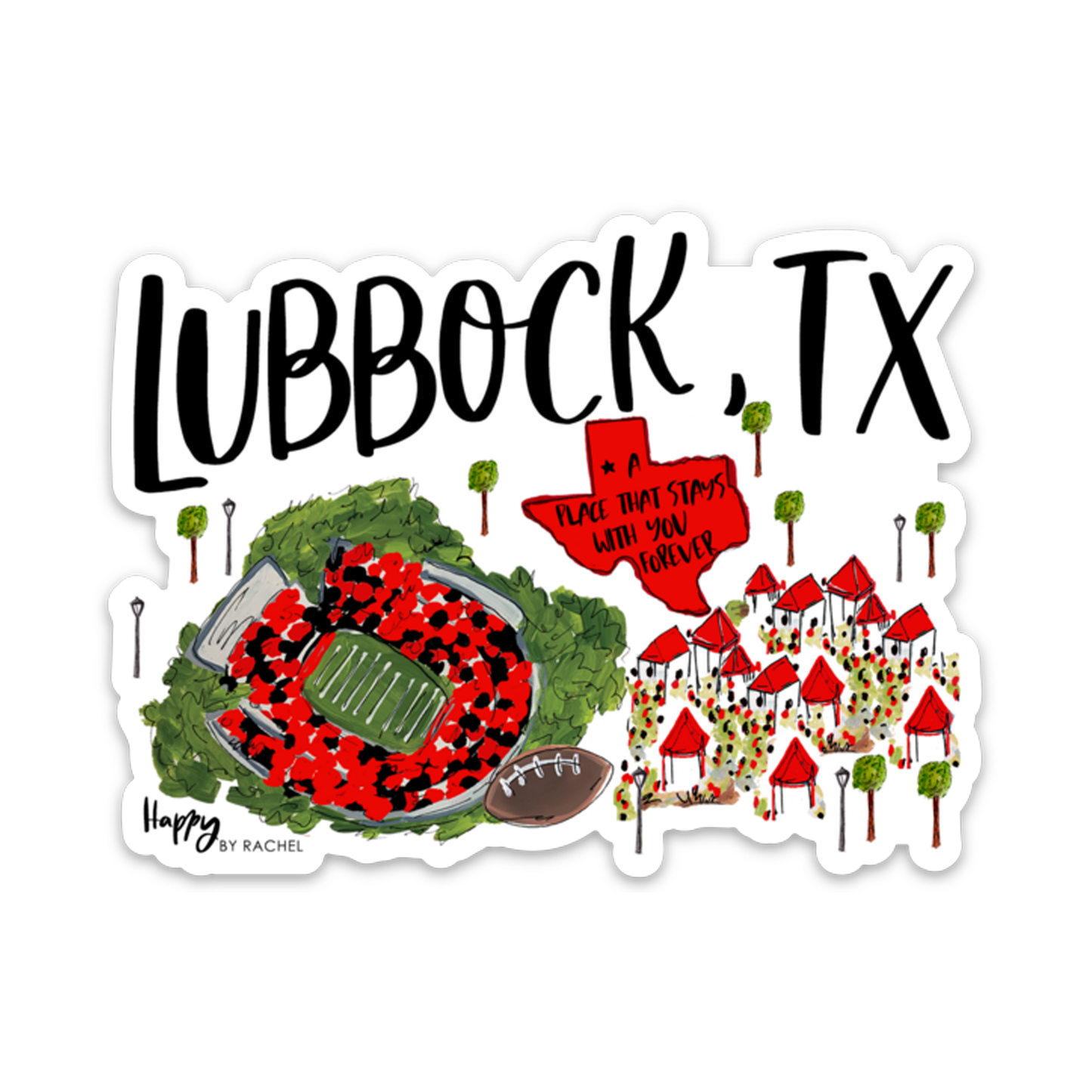 Lubbock, TX Game Day Sticker